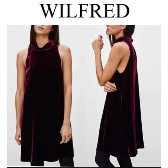 Aritzia Wilfred with Silk Burgundy Poncet Dress NWT Sz. XS - Picture 1 of 9